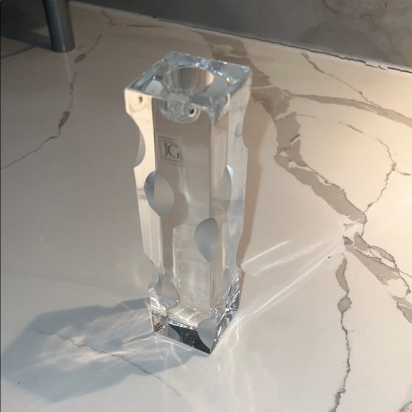 JG Durand 6.5” x 1.5” Moden Crystal Candlestick - Picture 1 of 4